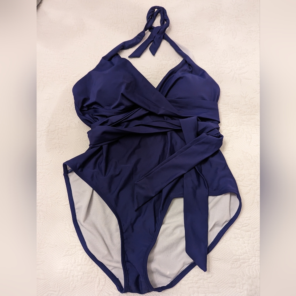 Violet Blue Halter one piece swimsuit 2XL